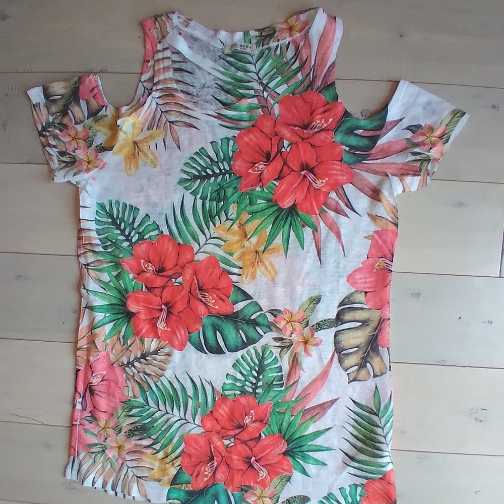 Bright Coloured Tee with Cut Out